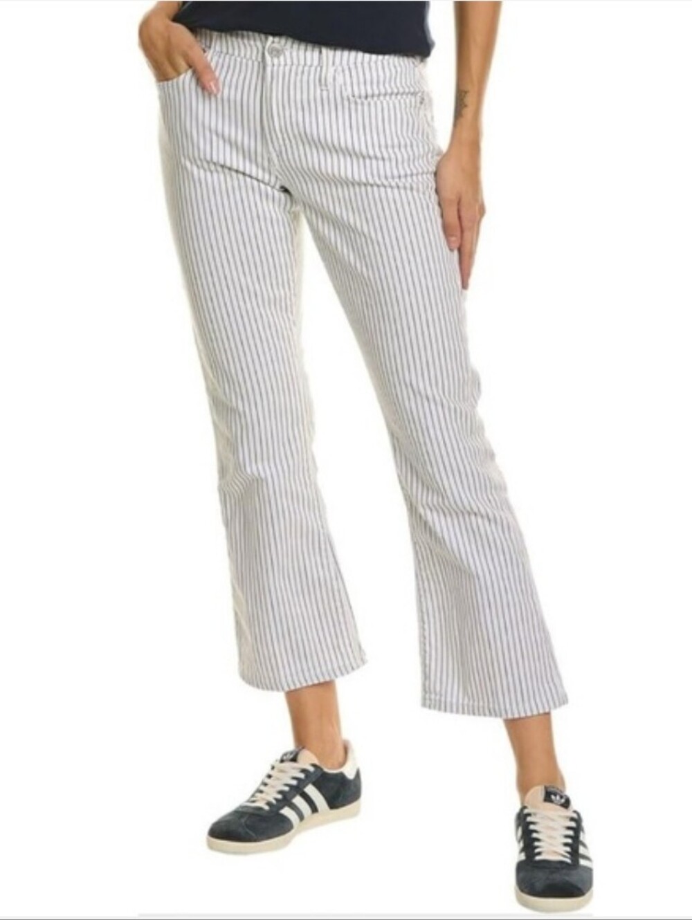 Frame Le Crop Mini Boot Striped Stripe Pinstripe Cropped Denim Jeans NWOT Sz 29